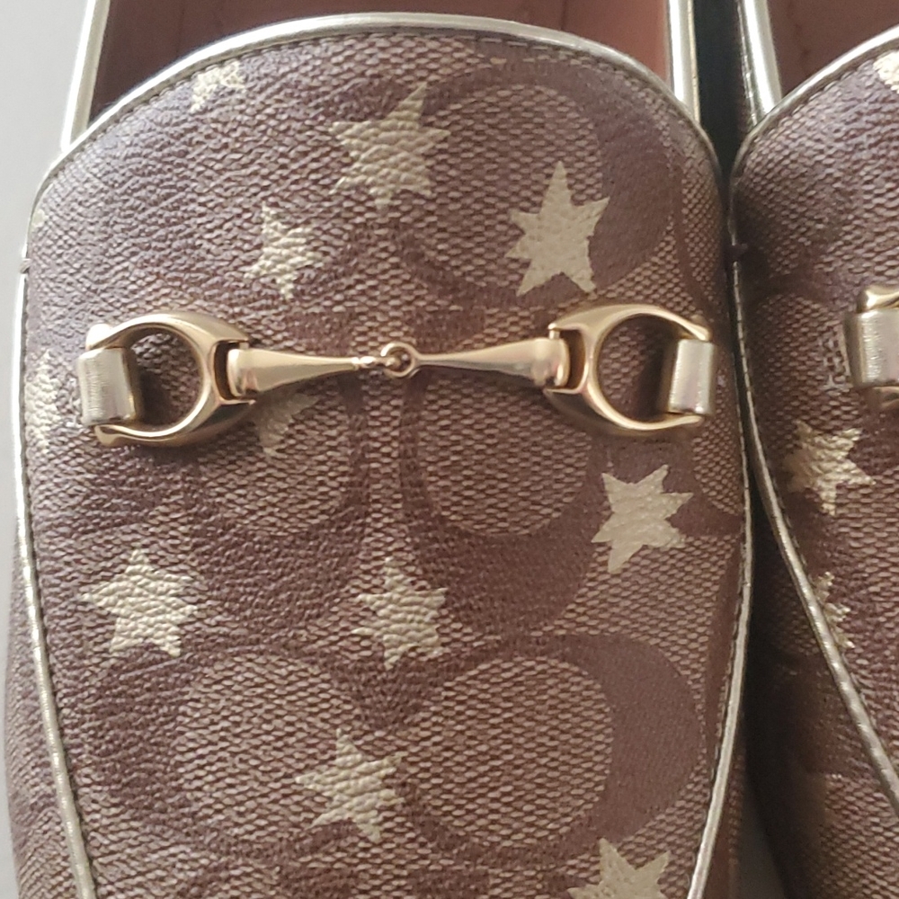 Coach-Haley Sig PVC Loafer-Style No FG3143 232368 - Color:Khaki/Gold - Size 11 B - Picture 2 of 13
